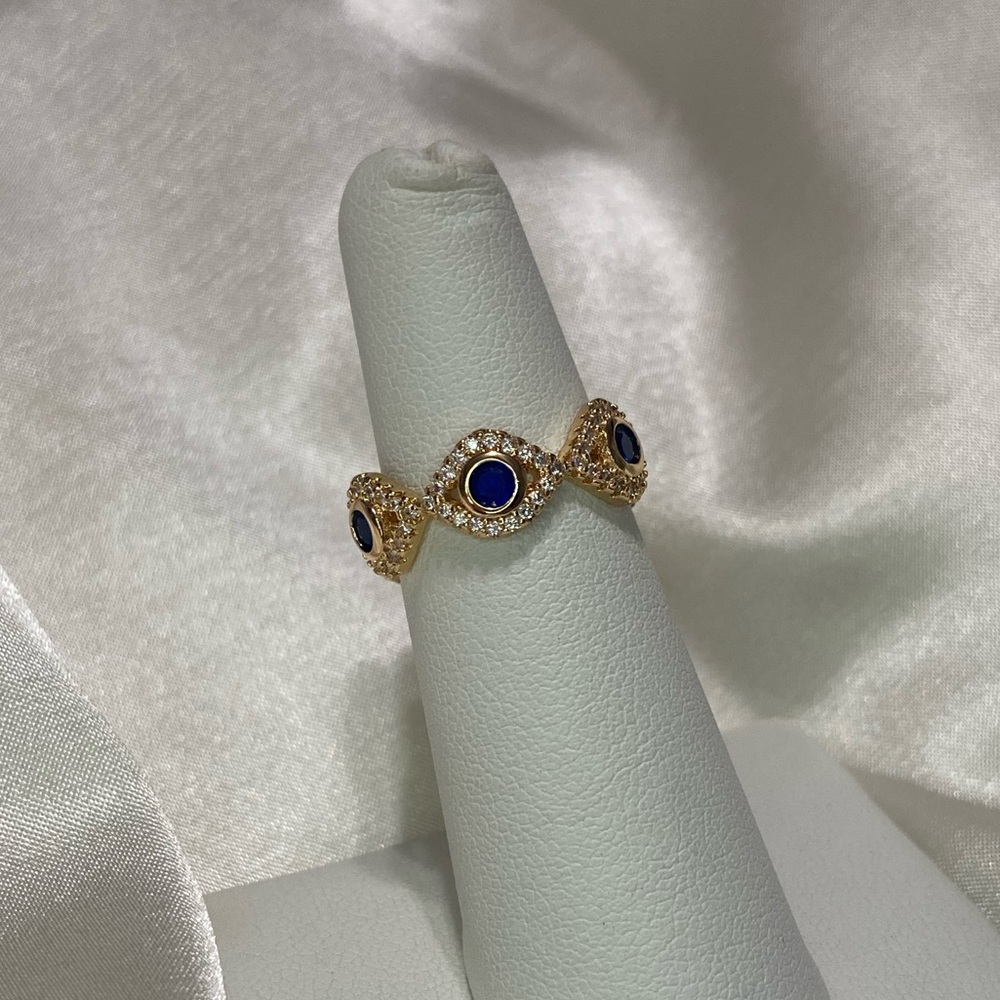 Gold Plated Evil Eye Ring